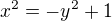 $x^2=-y^2+1$