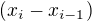 $(x_{i}-x_{i-1})$