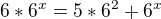 $6*6^x=5*6^2+6^x$
