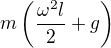 $m\left(\frac{\omega^2l}2+g\right)$