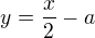 kopírovat do textarea $y=\frac{x}{2}-a$