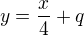 $y=\frac x4+q$