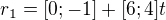 $r_1=[0;-1]+[6;4]t$