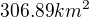 kopírovat do textarea $\text{306.89} km^{2}$
