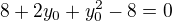 $8 + 2y_0 + y_0^2 - 8 = 0$