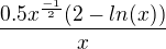 $\frac{0.5x^\frac{-1}{2}(2-ln(x))}{x}$