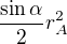 $\frac{\sin\alpha}{2} r_A^2$