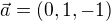 $\vec a =(0, 1,-1)$