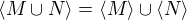 $\langle M \cup N \rangle = \langle M \rangle \cup \langle N \rangle $