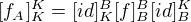 $[f_A]^{K}_K=[id]^B_K[f]_B^B[id]_B^K$