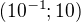 $(10^{-1}; 10)$