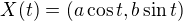 $X(t)=(a\cos t,b\sin t)$