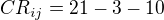 kopírovat do textarea $CR_{ij}=21-3-10$