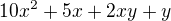 $10x^{2}+5x+2xy+y$