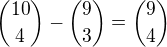 kopírovat do textarea $\binom{10}{4}-\binom{9}{3}=\binom{9}{4}$
