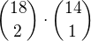 ${18 \choose 2} \cdot {14 \choose 1}$