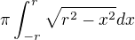 kopírovat do textarea $\pi \int_{-r}^{r}\sqrt{r^2-x^2}dx$