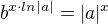 $b^{x{\cdot}ln|a|}=|a|^x$