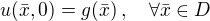$u(\bar{x},0)=g(\bar{x}) \,,\quad \forall \bar{x} \in D$