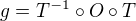 $g=T^{-1}\circ O \circ T$