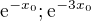 $\mathrm{e}^{-x_0};\mathrm{e}^{-3x_0}$