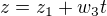 $z=z_1+w_3t$