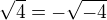 $\sqrt 4 =-\sqrt {-4}$