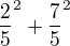 kopírovat do textarea $\frac{2}{5}^2+\frac{7}{5}^2$
