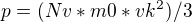 $p=(Nv*m0*vk^2)/3$