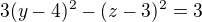 kopírovat do textarea $3(y-4)^2-(z-3)^2=3$