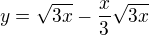 $y = \sqrt{3x} - \frac{x}{3} \sqrt{3x}$