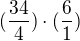 $(\frac{34}{4})\cdot (\frac{6}{1})$