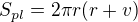 $S_{pl}=2\pi r(r+v)$