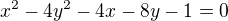 $x^2-4y^2-4x-8y-1=0$