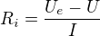 kopírovat do textarea $R_i=\frac{U_e-U}{I}$