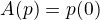 $A(p )= p(0)$