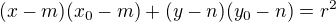 $(x-m)(x_{0}-m)+(y-n)(y_{0}-n)=r^{2}$