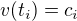 $v(t_i)=c_i$