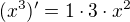 kopírovat do textarea $(x^3)'=1\cdot3\cdot x^2$