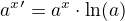 $a^{x}'=a^{x}\cdot \ln (a)$