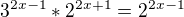 $3^{2x-1}*2^{2x+1}=2^{2x-1}$