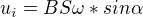 $u_i=BS\omega*sin\alpha$