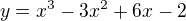 kopírovat do textarea $y = x^3 - 3x^2 + 6x - 2$