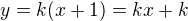 kopírovat do textarea $y=k(x+1)=kx+k$