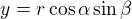 $y=r\cos\alpha \sin\beta$