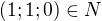 $(1; 1; 0) \in N$