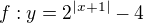 $f: y={2}^{|x+1|}-4 $