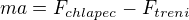 $ma=F_{chlapec}-F_{treni}$