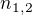$n_{1,2}$