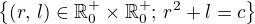 $\{(r,\,l)\in\mathbb{R}^+_0\times \mathbb{R}^+_0;\,r^2+l=c\}$